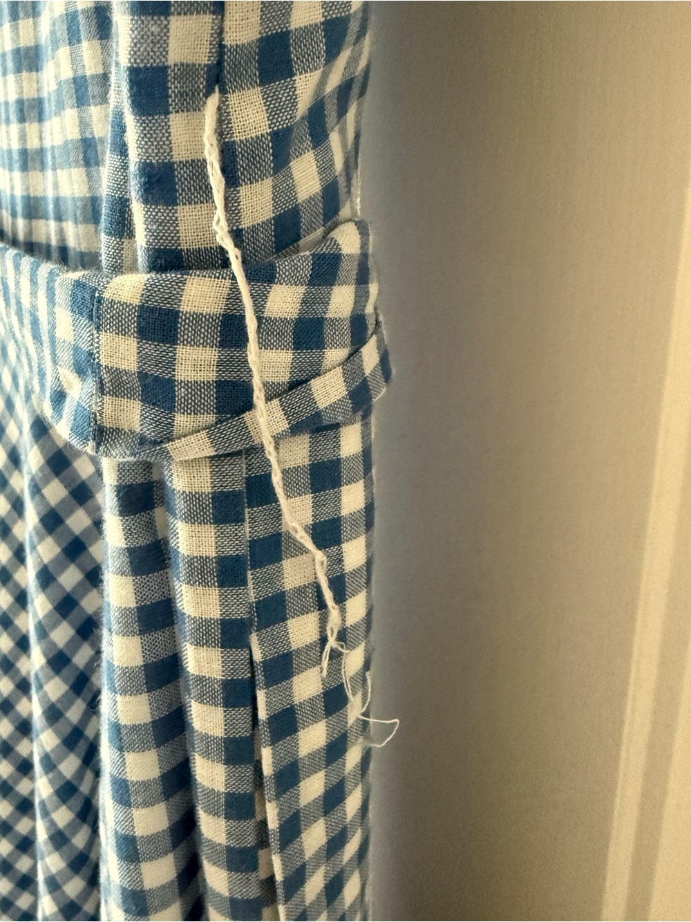 Chetta B Blue Gingham Midi Shirt Dress with Tie Waist - Picture 5 of 6